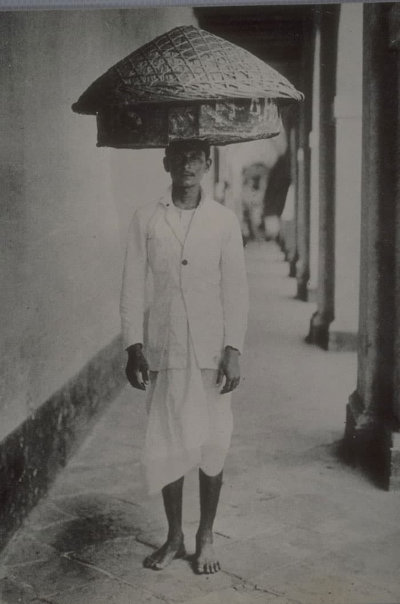 Hawker selling snacks, 1900s